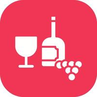 Wine Glass and Grapes Icon Design vector