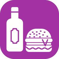 Wine and Food Pairing Icon Design vector