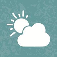 Sun Behind Small Cloud Icon Design vector