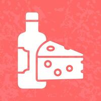 Wine and Cheese Icon Design vector