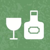 Wine Bottle and Glass Icon Design vector