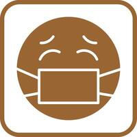 Face with Medical Mask Icon Design vector