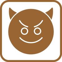 Smiling Face with Horns Icon Design vector