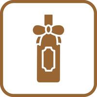 Wine Bottle with Bow Icon Design vector