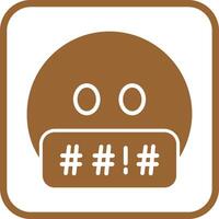 Face with Symbols on Mouth Icon Design vector