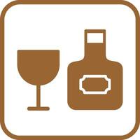 Wine Bottle and Glass Icon Design vector