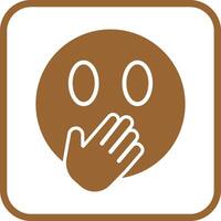 Face with Hand Over Mouth Icon Design vector