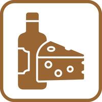 Wine and Cheese Icon Design vector