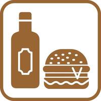 Wine and Food Pairing Icon Design vector