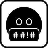 Face with Symbols on Mouth Icon Design vector