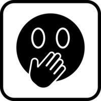Face with Hand Over Mouth Icon Design vector