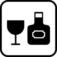 Wine Bottle and Glass Icon Design vector