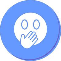Face with Hand Over Mouth Icon Design vector