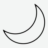 Dark Theme Line Icon. Half Moon Line Icon. Theme, Mobile, Smartphone interface. vector