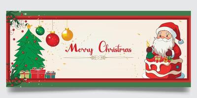 Christmas day banner design in red and green combination vector