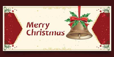 unique and simple Merry Christmas design with a bell vector