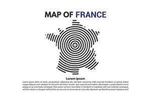 Spiral Map of France Europe country flat design Illustration. Suitable for Content Element or background modern vector