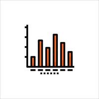 An orange bar chart icon on a white background vector