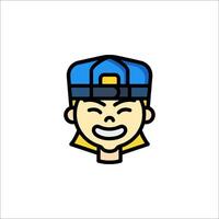 A cartoon character with a hat on his head vector
