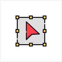 A red play button icon on a white background vector