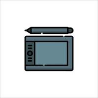A tablet and pen icon on a white background vector