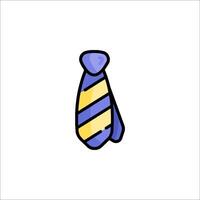 A tie with a yellow and blue stripe on it vector