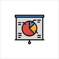 A presentation board with a pie chart on it vector