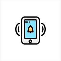 A phone with a bell icon on it vector