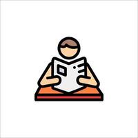 A man reading a book icon vector