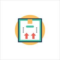 A flat icon of a box with a paper on top vector