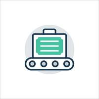 A computer icon with a green background vector