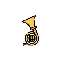 A line art illustration of a horn vector