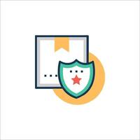 A shield and a star icon on a white background vector