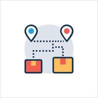 A map icon with a box and a pin vector