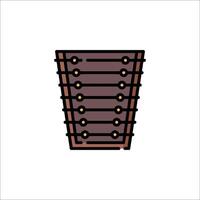 A brown chest with a few buttons on it vector