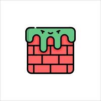 A brick wall with a green slime on it vector