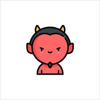 A cartoon devil with horns on his head vector