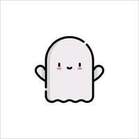 A cute ghost with a smile on its face vector