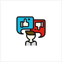 A man with a thumbs up icon and speech bubbles vector