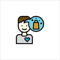 A man with a lock icon on his head vector