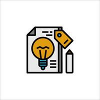 A light bulb and a paper with a pencil vector