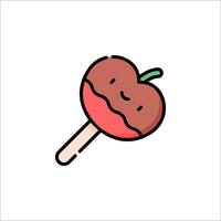 An apple with a red heart on it vector