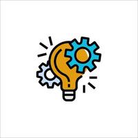 A light bulb with gears inside it vector