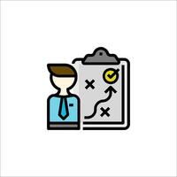 A man with a clipboard and a check mark icon vector