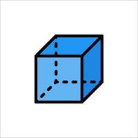 A cube with a line through it vector