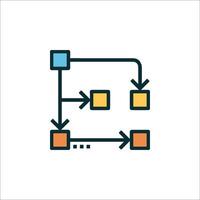 A process diagram icon with arrows vector
