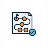 A file with a check mark and a line of dots vector