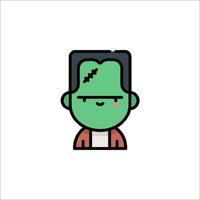 A cartoon character with a green face and a red shirt vector
