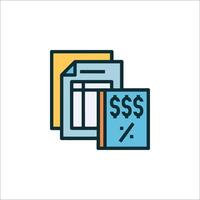 A book with a dollar sign and a receipt vector