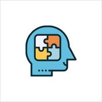 A person's head with a puzzle piece in it vector